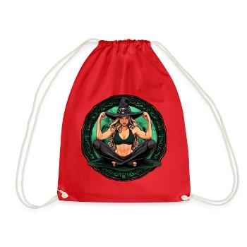 Yoga Hexe Halloween - Turnbeutel - Rot - Vorne