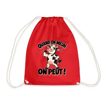 Cartoon Cow: Wenn du muhst, kannst du es - Turnbeutel - Rot - Vorne