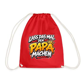 Lass das mal den Papa machen - Turnbeutel - Rot - Vorne