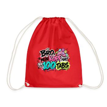 Bro Kopf 100 Tabs Graffiti - Turnbeutel - Rot - Vorne