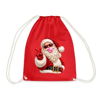 Weihnachtsmann-Sonnenbrille Kaugummi-Frieden - Turnbeutel - Rot - Vorne