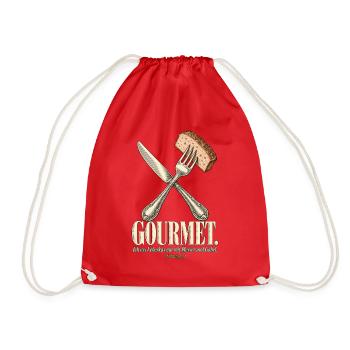 Gourmet Leberkas mit Messer und Gabel - Turnbeutel - Rot - Vorne