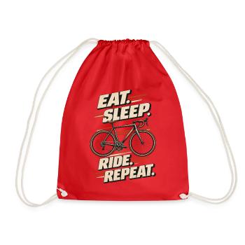 Eat Sleep Ride Repeat - Turnbeutel - Rot - Vorne