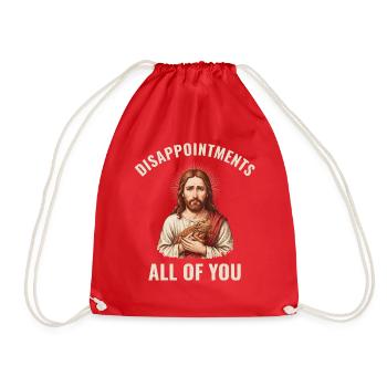 Disappointments Jesus mit Bartagame - Turnbeutel - Rot - Vorne