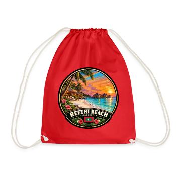 Reethi Beach Malediven Strand Meer Sunset - Turnbeutel - Rot - Vorne