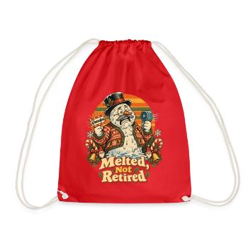 Christmas Schneemann Opa Melted Not Retired - Turnbeutel - Rot - Vorne