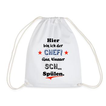 hier bin ich der chef - Turnbeutel - Weiß - Vorne