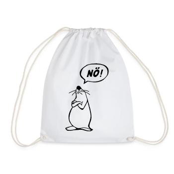 Nö Maus schwarz NÖ - Turnbeutel - Weiß - Vorne