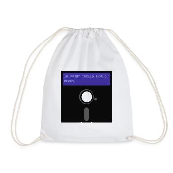 floppy disk - Drawstring Bag - white - Front