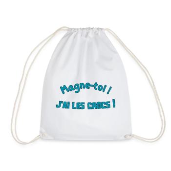 Magne-toi J'ai les Cr*cs – Bleu Pop - Sac de sport léger - blanc - Devant