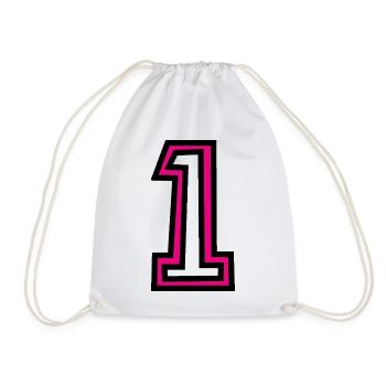 1. 1 YEAR. 1st ANNIVERSARY. 1 YEAR BIRTHDAY - Drawstring Bag - white - Front