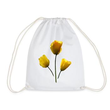 gelbe Mohnblumen gelber Mohn - Turnbeutel - Weiß - Vorne
