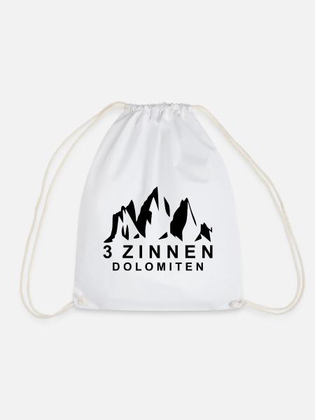 3 Zinnen Dolomiten - Turnbeutel - Weiß