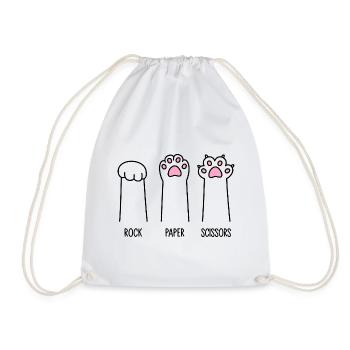 Rock Paper Scissors - Drawstring Bag - white - Front