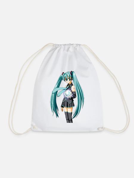 Miku. Manga / Anime süßes Mädchen - Turnbeutel - Weiß