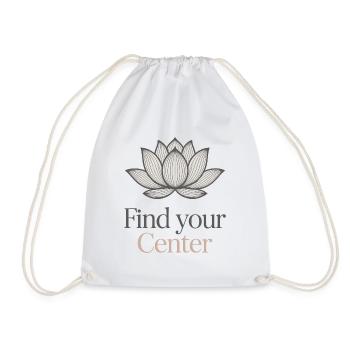 Find Your Center Lotus Blume - Turnbeutel - Weiß - Vorne