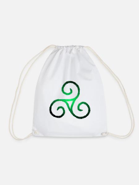Keltisches Symbol Triskele Dreierspirale - Turnbeutel - Weiß