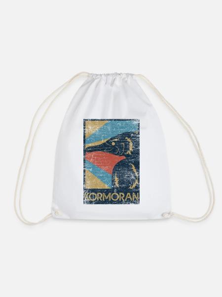 Tauchfreudiger Kormoran Meeresrabe - Turnbeutel - Weiß