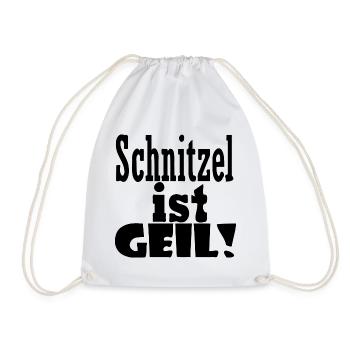 Schnitzel ist geil - Turnbeutel - Weiß - Vorne