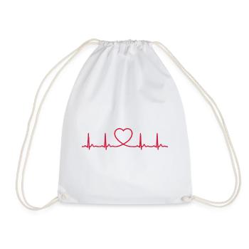 Ligne ECG du battement cardiaque Vecteur d’ondes d’impulsion médicale - Sac de sport léger - blanc - Devant