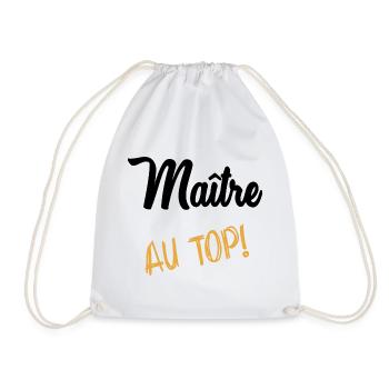 MASTER. MASTER. THANK YOU. THANK YOU MASTER - Drawstring Bag - white - Front