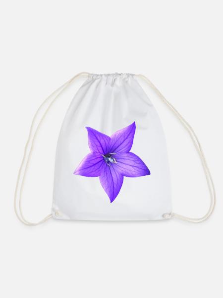 lila Blume - Turnbeutel - Weiß
