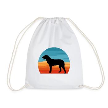 Cao De Castro Laboreiro Hund Silhouette Retro Sonne - Turnbeutel - Weiß - Vorne