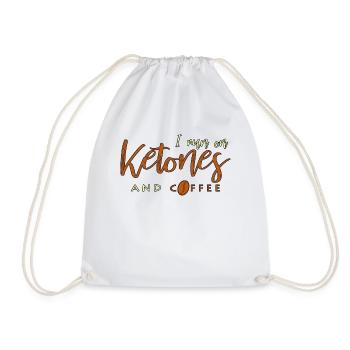 I Run On Ketones And Coffee Keto saying gift - Drawstring Bag - white - Front