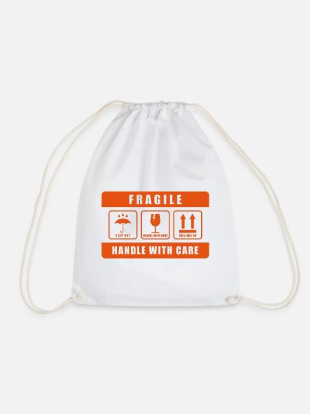Panneau d’étiquette d’expédition Fragile Handle With Care - Sac de sport léger - blanc