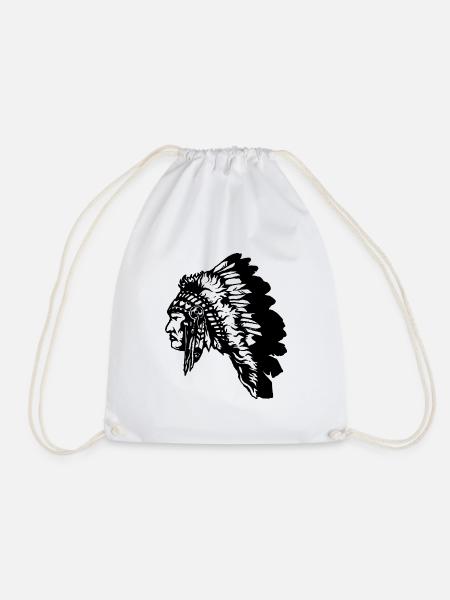 Indianer - Turnbeutel - Weiß