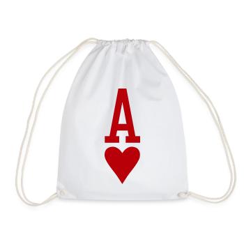 Poker Playing Card Heart As - Sac de sport léger - blanc - Devant