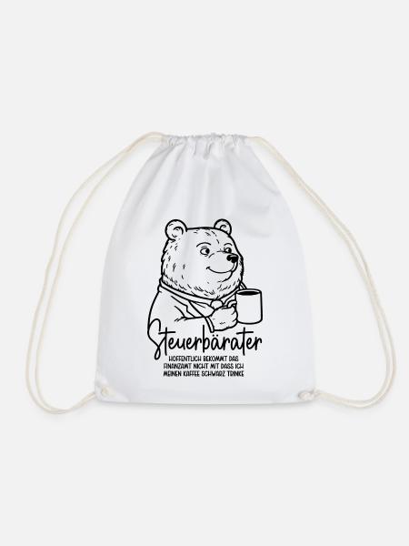 Steuerberater Bär Kaffeetasse Kaffee Steuerbärater - Turnbeutel - Weiß
