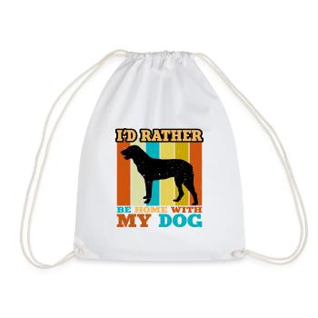 Cao De Castro Laboreiro Hund Silhouette Retro Sonne - Turnbeutel - Weiß - Vorne