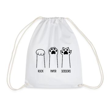 Rock Paper Scissors - Drawstring Bag - white - Front