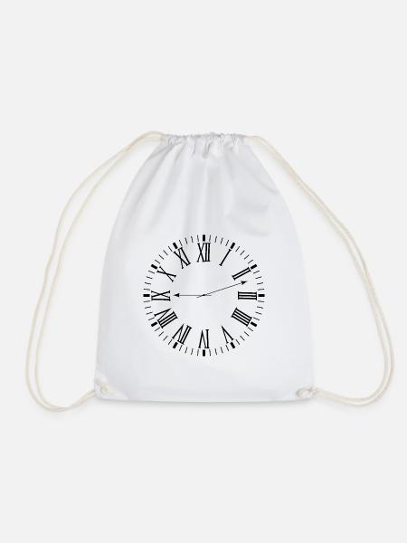 Roman clock - Drawstring Bag - white