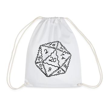 D20 Würfel - Turnbeutel - Weiß - Vorne