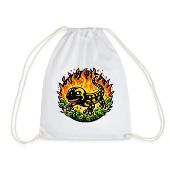 Fire salamander - Drawstring Bag - white - Front