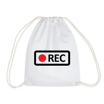 Kamera REC Aufnahmetaste. Aufnehmen, live, rec - Turnbeutel - Weiß - Vorne