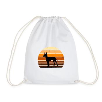 Cirneco Dell Etna Dog Love Silhouette Retro Sunset - Turnbeutel - Weiß - Vorne