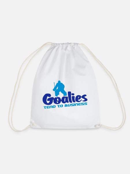 Goalies Tend To Business - Turnbeutel - Weiß