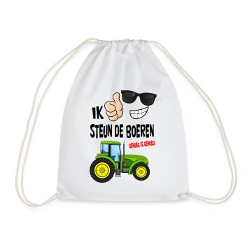farmers protest with enough is enough for the farmers - Drawstring Bag - white - Front