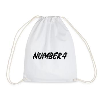 Number 4 - vier - vierter - vierte - 4 - Nummer 4 - Turnbeutel - Weiß - Vorne