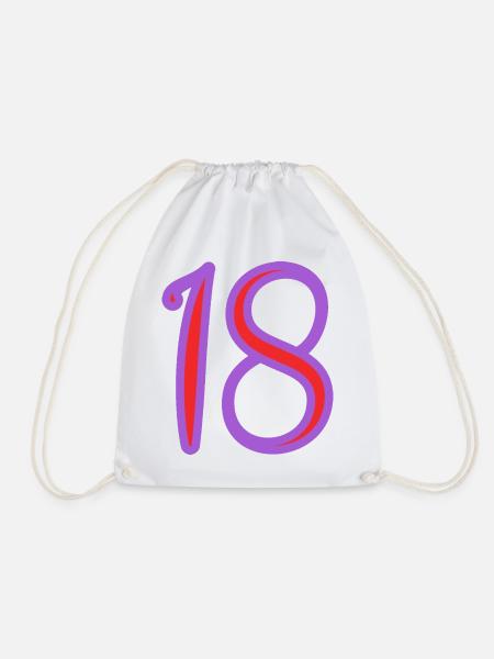 18. 18 ANS. 18e ANNIVERSAIRE. ANNIVERSAIRE 18 ANS. - Sac de sport léger - blanc