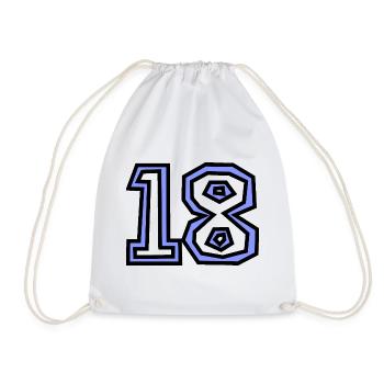 18. 18 YEARS OLD. 18th ANNIVERSARY. BIRTHDAY 18 YEARS. - Drawstring Bag - white - Front