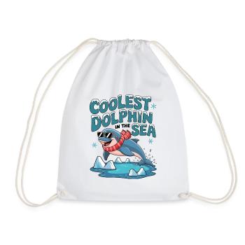 Coolest Dolphin In The Sea - Drawstring Bag - white - Front
