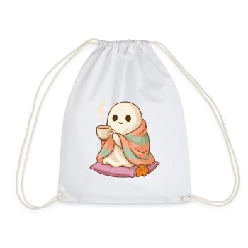 Süßes Cozy Geist Halloween Design - Turnbeutel - Weiß - Vorne