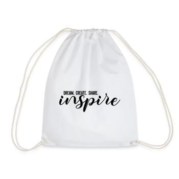 DREAM. CREATE. SHARE. inspire - Drawstring Bag - white - Front