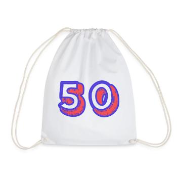 50. 50 YEARS. 50th ANNIVERSARY. 50TH ANNIVERSARY. - Drawstring Bag - white - Front