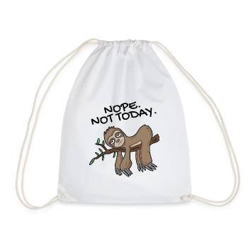 Sloth Nope not today - Drawstring Bag - white - Front