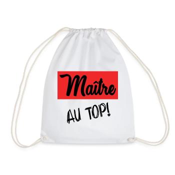 MASTER. MASTER. THANK YOU. THANK YOU MASTER - Drawstring Bag - white - Front